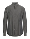 Giannetto Portofino Man Shirt Charcoal Size 17 ½ Cotton In Gray