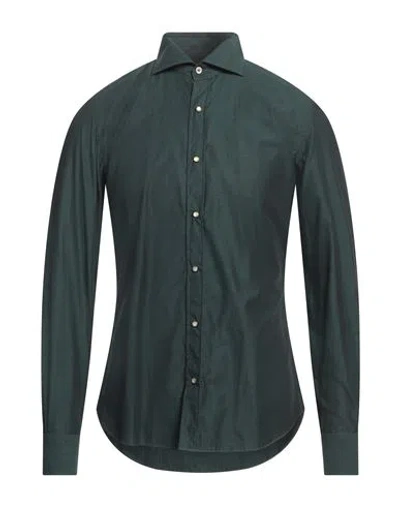 Giannetto Portofino Man Shirt Deep Teal Size 15 ¾ Cotton In Green