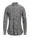 Giannetto Portofino Man Shirt Grey Size 16 ½ Cotton, Linen In Grey
