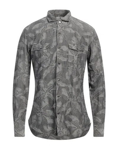 Giannetto Portofino Man Shirt Grey Size 16 ½ Cotton, Linen