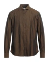 Giannetto Portofino Man Shirt Khaki Size 17 Cotton In Beige