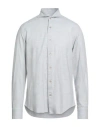 Giannetto Portofino Man Shirt Light Grey Size 16 ½ Cotton, Lyocell In Gray