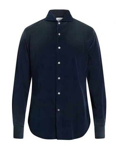 Giannetto Portofino Man Shirt Midnight Blue Size 16 ½ Cotton