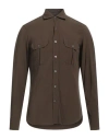Giannetto Portofino Man Shirt Military Green Size 15 ½ Viscose