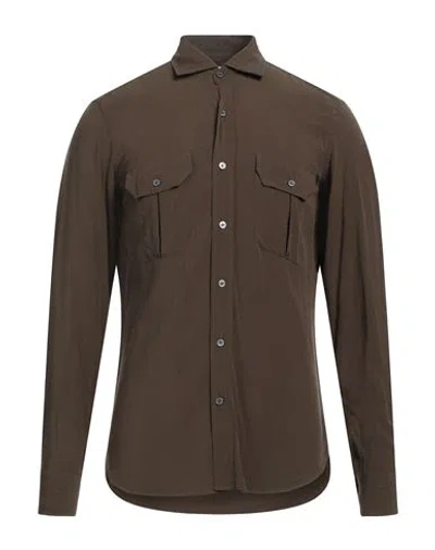 Giannetto Portofino Man Shirt Military Green Size 15 ½ Viscose