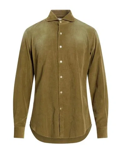 Giannetto Portofino Man Shirt Military Green Size 16 ½ Cotton