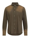 Giannetto Portofino Man Shirt Military Green Size 17 Cotton