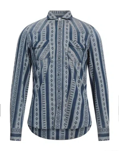 Giannetto Portofino Man Shirt Navy Size 17 Cotton