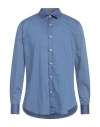 Giannetto Portofino Man Shirt Slate Blue Size 16 Cotton