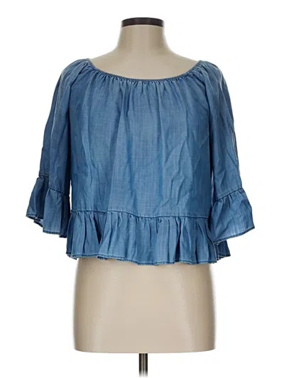 Pre-owned Gianni Bini 3/4 Sleeve Blouse In Blue
