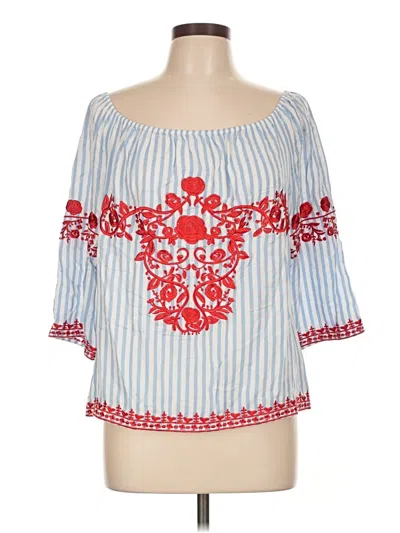 Pre-owned Gianni Bini 3/4 Sleeve Blouse In Blue