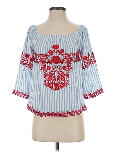 Pre-owned Gianni Bini 3/4 Sleeve Blouse In Blue