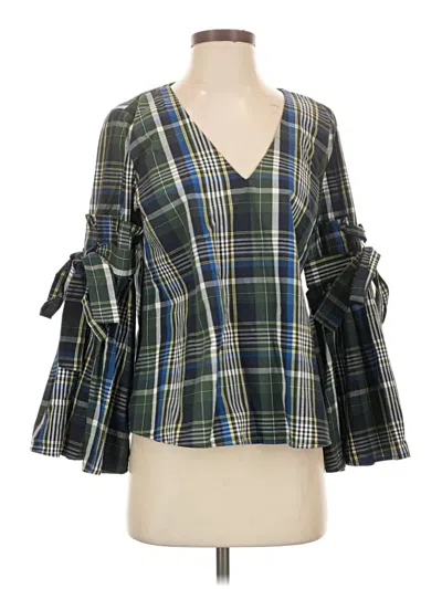 Pre-owned Gianni Bini 3/4 Sleeve Blouse In Green