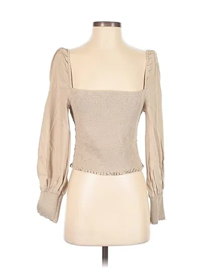 Pre-owned Gianni Bini 3/4 Sleeve Blouse In Tan