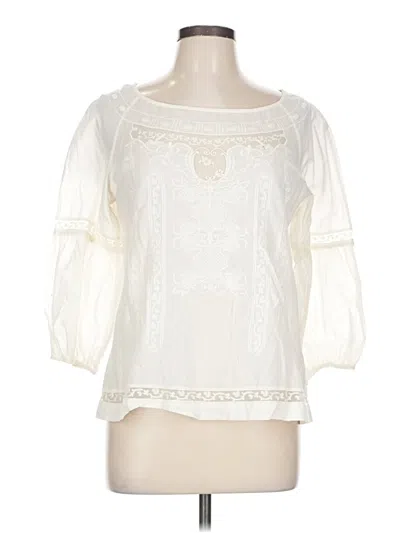 Pre-owned Gianni Bini 3/4 Sleeve Blouse In White