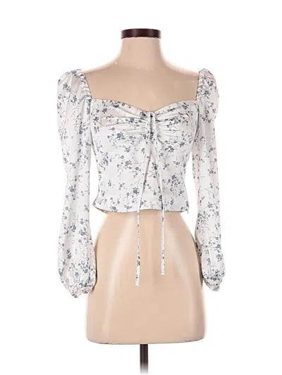 Pre-owned Gianni Bini 3/4 Sleeve Blouse In White