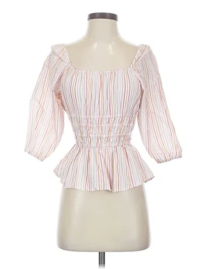 Pre-owned Gianni Bini 3/4 Sleeve Blouse In White