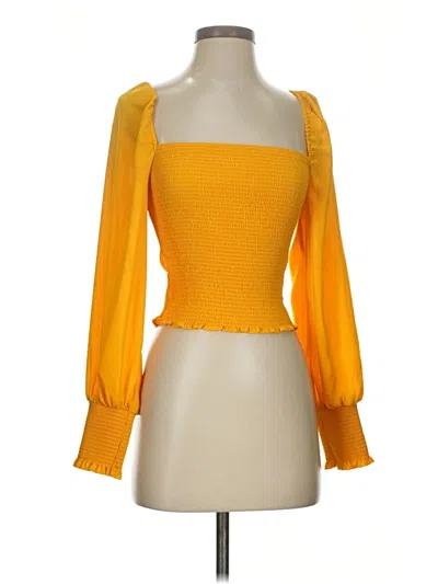 Pre-owned Gianni Bini 3/4 Sleeve Blouse In Yellow