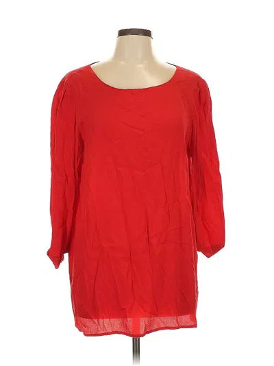 Pre-owned Gianni Bini 3/4 Sleeve Top Red Boatneck Tops