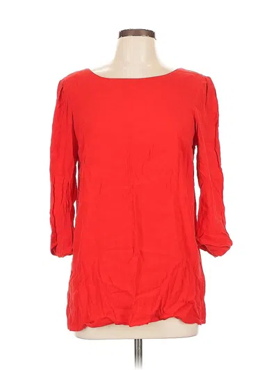Pre-owned Gianni Bini 3/4 Sleeve Top Red Boatneck Tops