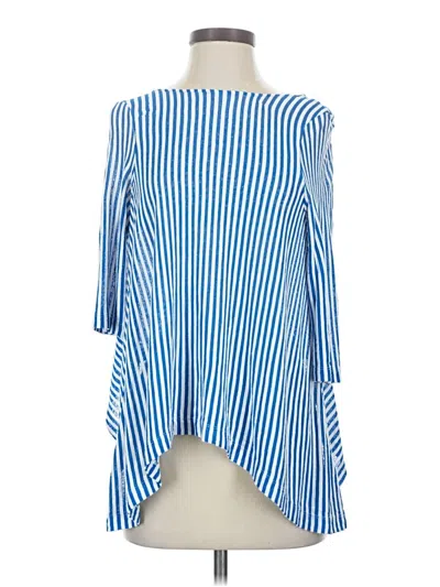 Pre-owned Gianni Bini 3/4 Sleeve T-shirt In Blue