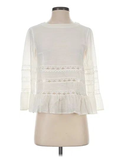 Pre-owned Gianni Bini 3/4 Sleeve T-shirt In Ivory