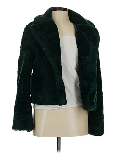 Pre-owned Gianni Bini Faux Fur Jacket In Green