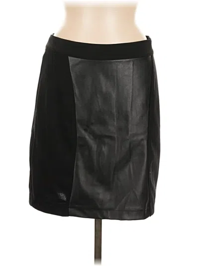 Pre-owned Gianni Bini Faux Leather Skirt In Black