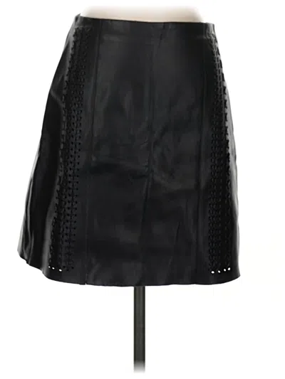 Pre-owned Gianni Bini Faux Leather Skirt In Black