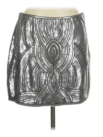 Pre-owned Gianni Bini Formal Skirt In Silver