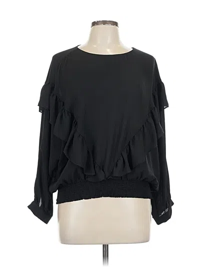Pre-owned Gianni Bini Long Sleeve Blouse In Black
