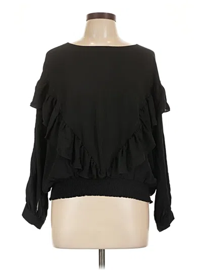 Pre-owned Gianni Bini Long Sleeve Blouse In Black