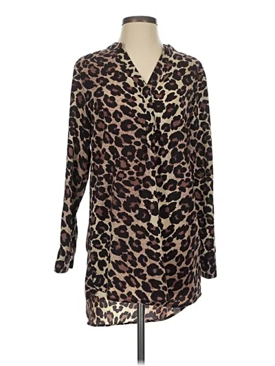 Pre-owned Gianni Bini Long Sleeve Blouse In Brown