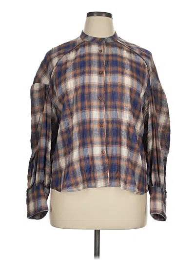 Pre-owned Gianni Bini Long Sleeve Blouse In Brown