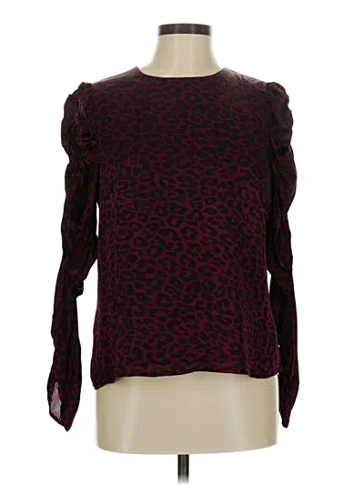 Pre-owned Gianni Bini Long Sleeve Blouse In Burgundy