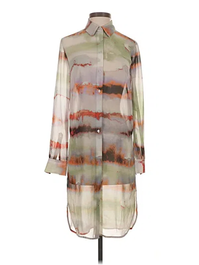 Pre-owned Gianni Bini Long Sleeve Blouse In Green