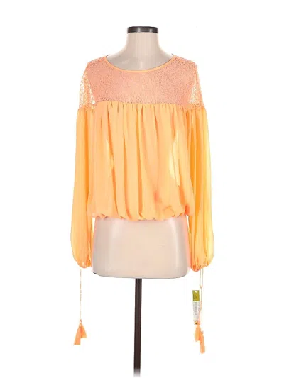 Pre-owned Gianni Bini Long Sleeve Blouse In Orange