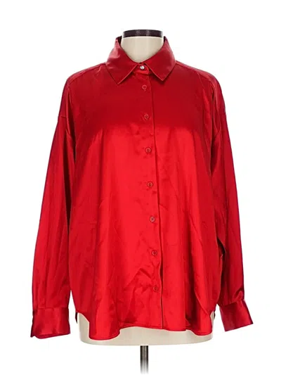 Pre-owned Gianni Bini Long Sleeve Blouse In Red