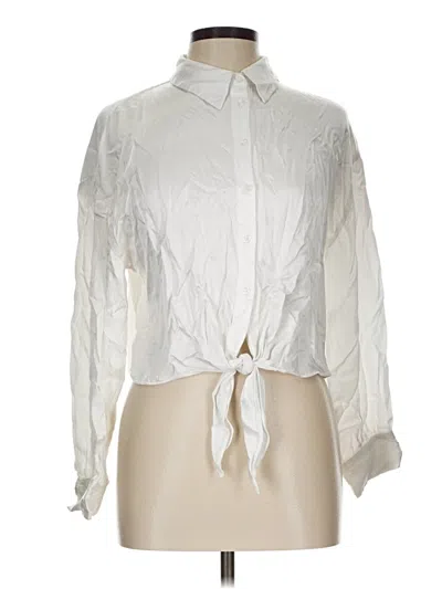 Pre-owned Gianni Bini Long Sleeve Blouse In Silver