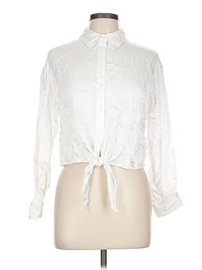 Pre-owned Gianni Bini Long Sleeve Blouse In White