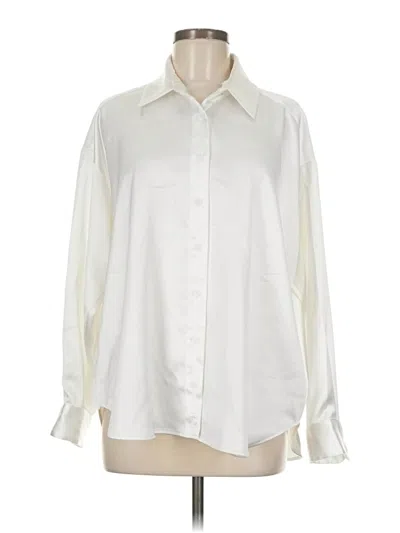 Pre-owned Gianni Bini Long Sleeve Blouse In White