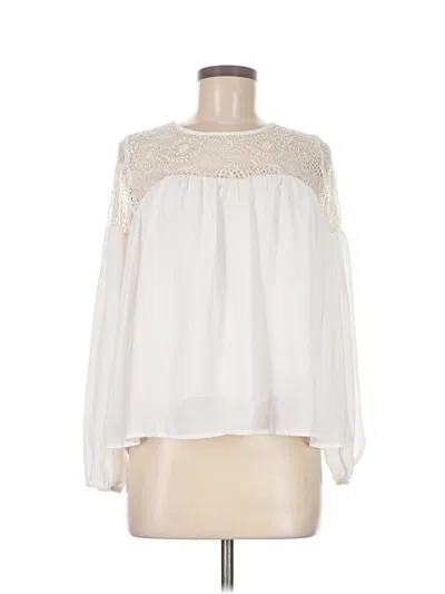 Pre-owned Gianni Bini Long Sleeve Blouse In White