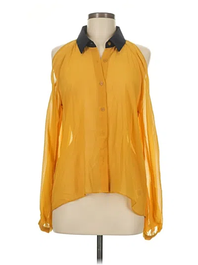 Pre-owned Gianni Bini Long Sleeve Blouse In Yellow