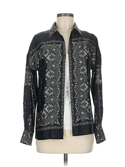 Pre-owned Gianni Bini Long Sleeve Button Down Shirt In Black