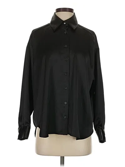 Pre-owned Gianni Bini Long Sleeve Button Down Shirt In Black