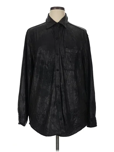 Pre-owned Gianni Bini Long Sleeve Button Down Shirt In Black