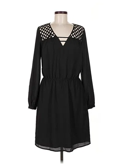 Pre-owned Gianni Bini Long Sleeve Top Black Keyhole Neckline Tops