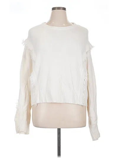 Pre-owned Gianni Bini Long Sleeve Top Ivory Turtleneck Tops