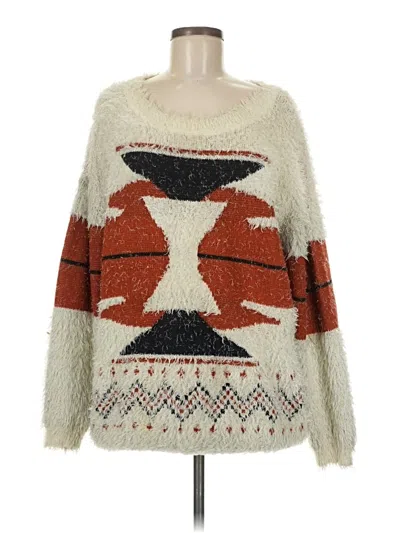 Pre-owned Gianni Bini Pullover Sweater In White