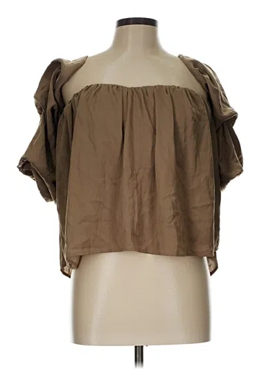 Pre-owned Gianni Bini Short Sleeve Blouse In Brown